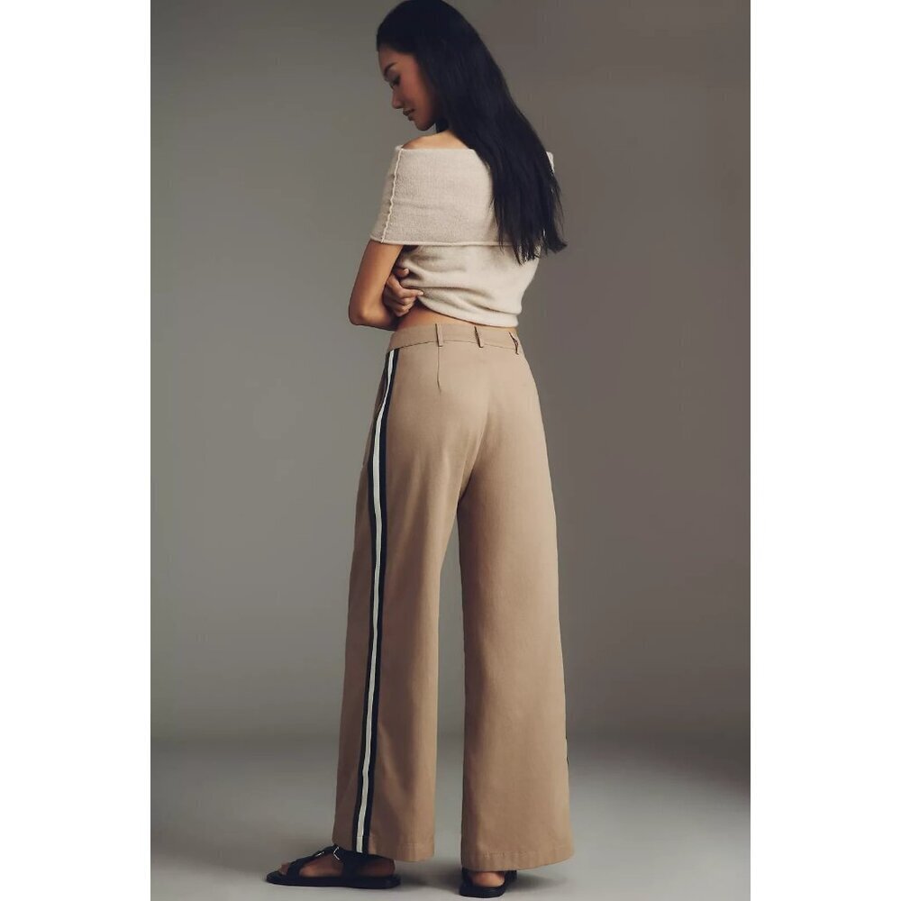 Anthropologie Maeve Pleated Trouser Track Pants 10 - Picture 2 of 4